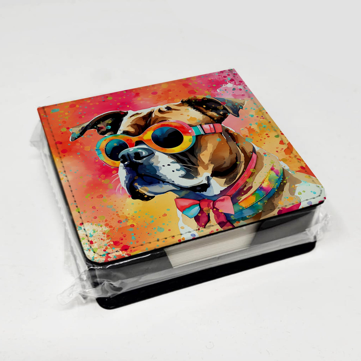 Boxer Hippie Dawg PU Leather Note Paper Holder