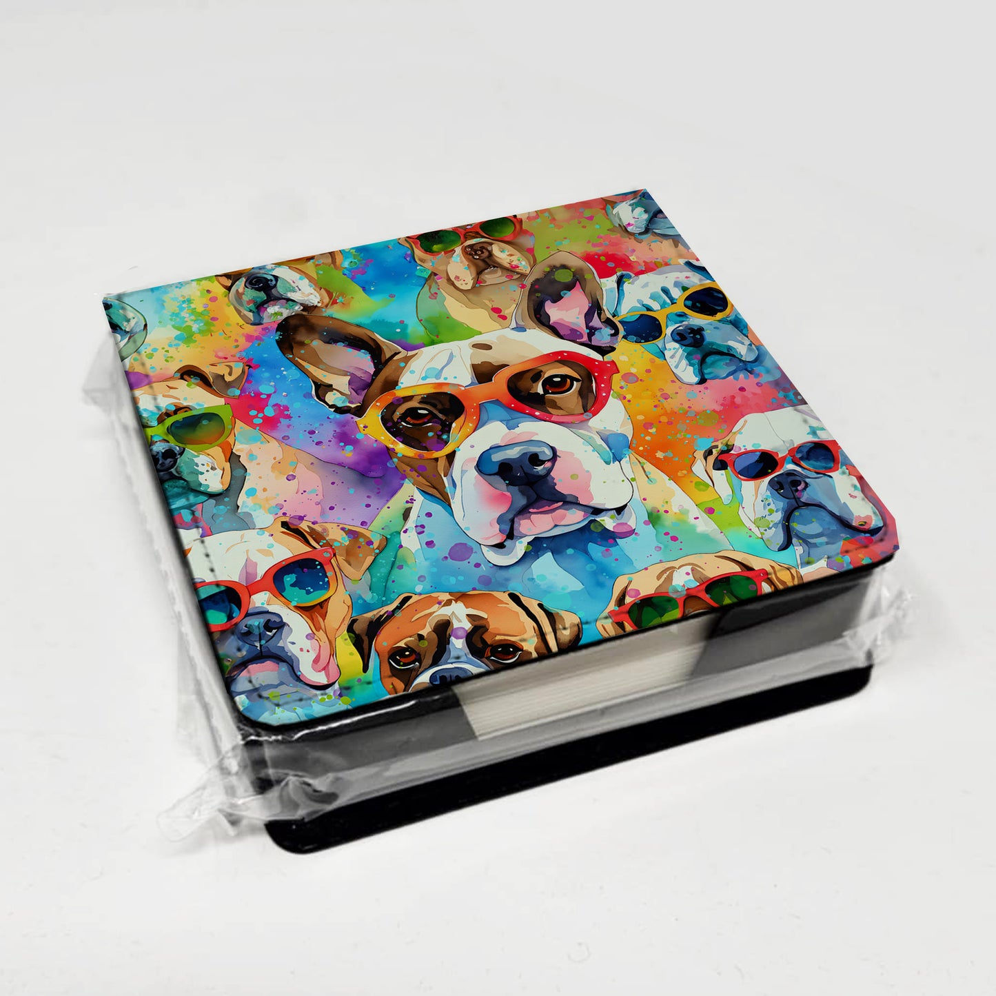 Boxer Hippie Dawg PU Leather Note Paper Holder