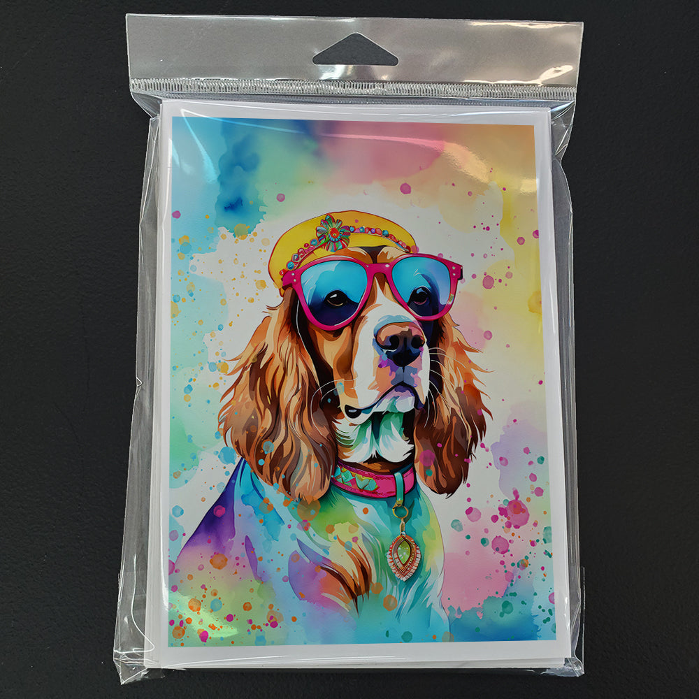 Cavalier Spaniel Hippie Dawg Greeting Cards Pack of 8