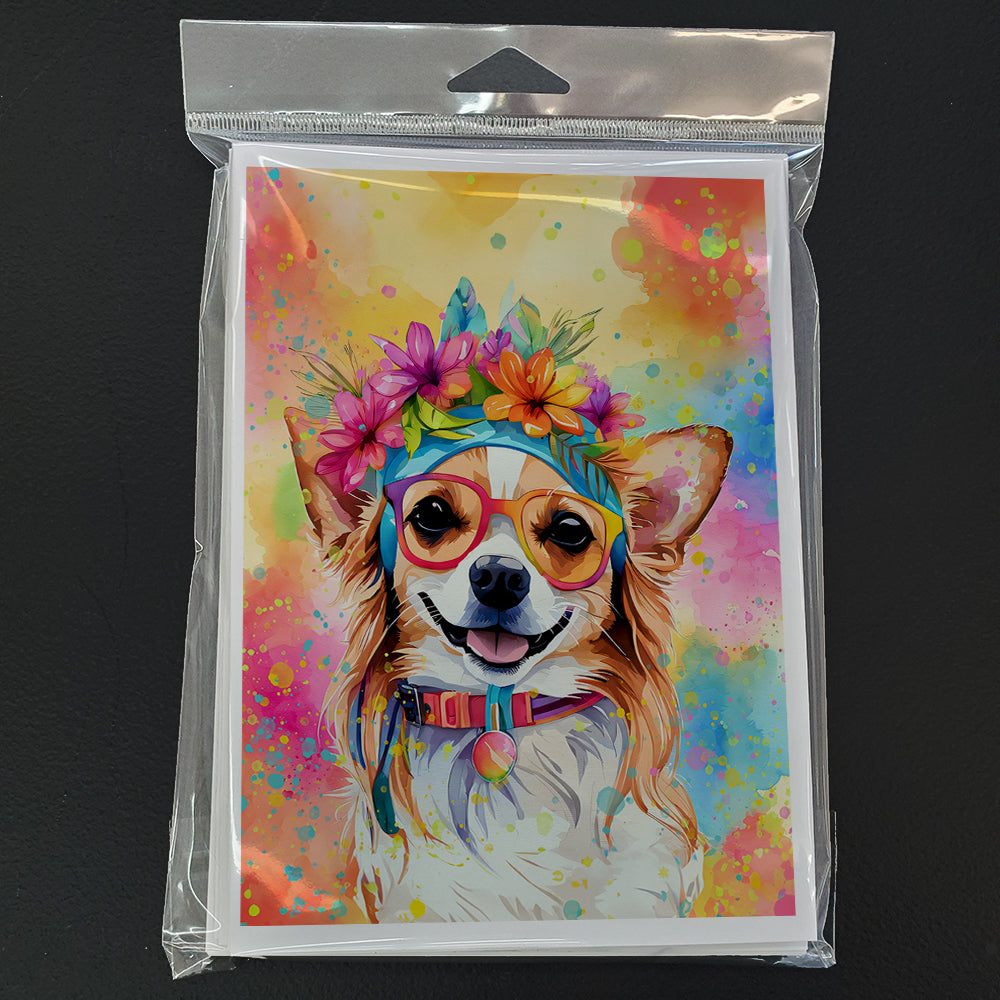 Chihuahua Hippie Dawg Greeting Cards Pack of 8