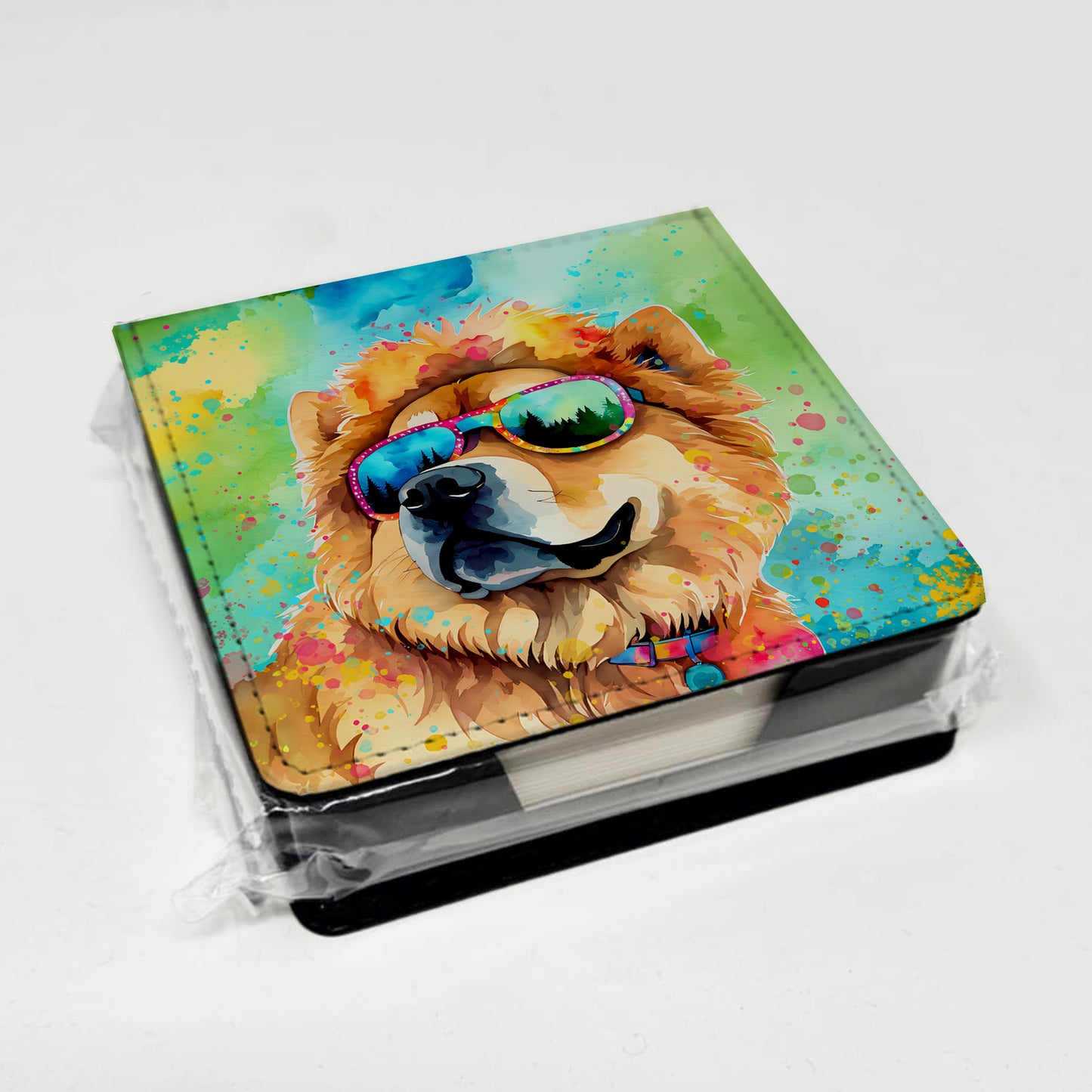 Chow Chow Hippie Dawg PU Leather Note Paper Holder