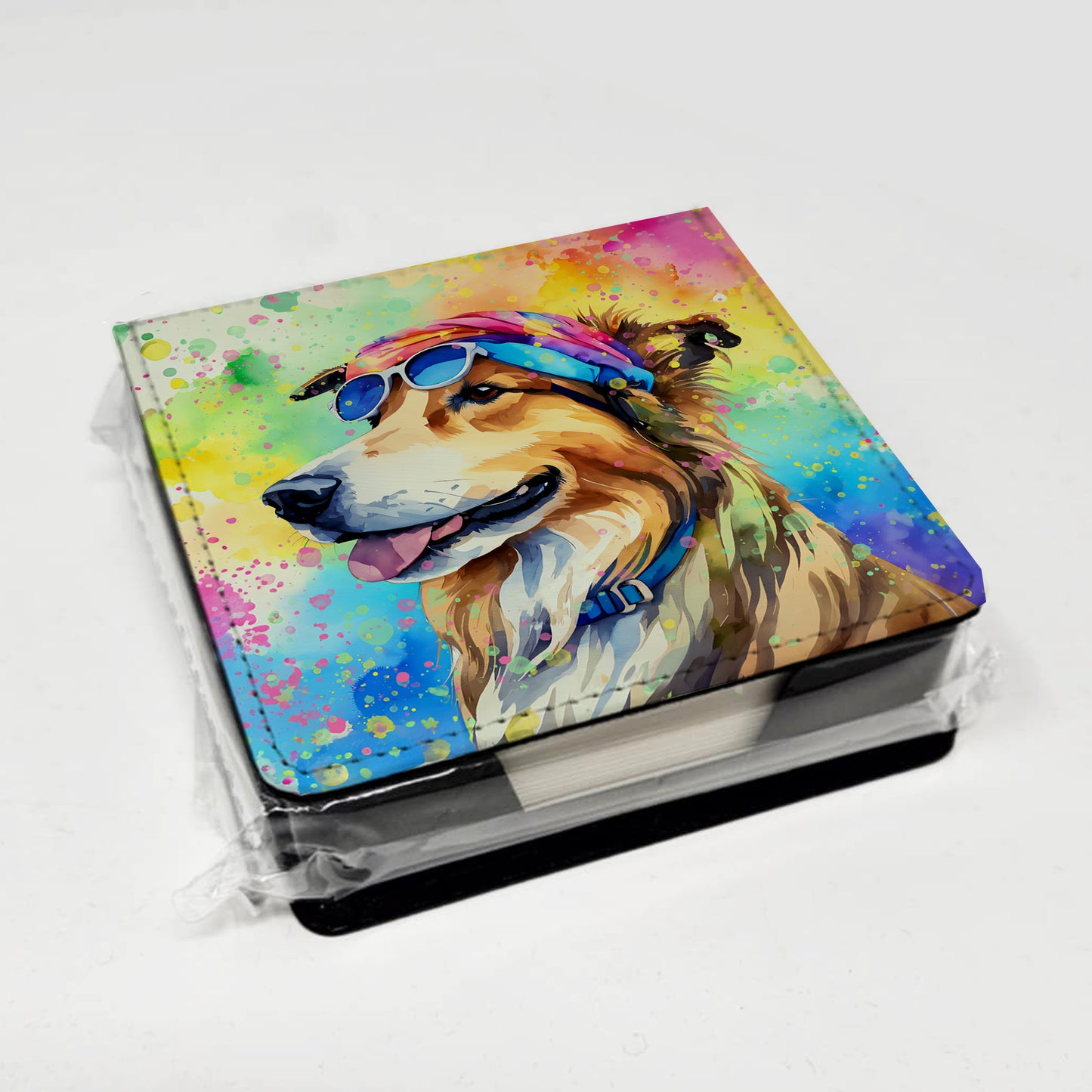 Collie Hippie Dawg PU Leather Note Paper Holder