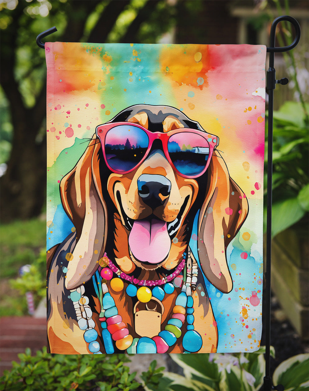 Doberman Pinscher Hippie Dawg Garden Flag