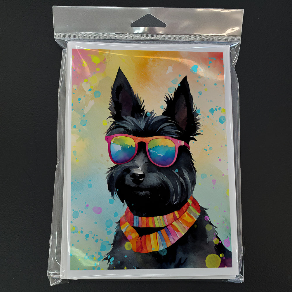 Scottish Terrier Hippie Dawg Greeting Cards Pack of 8