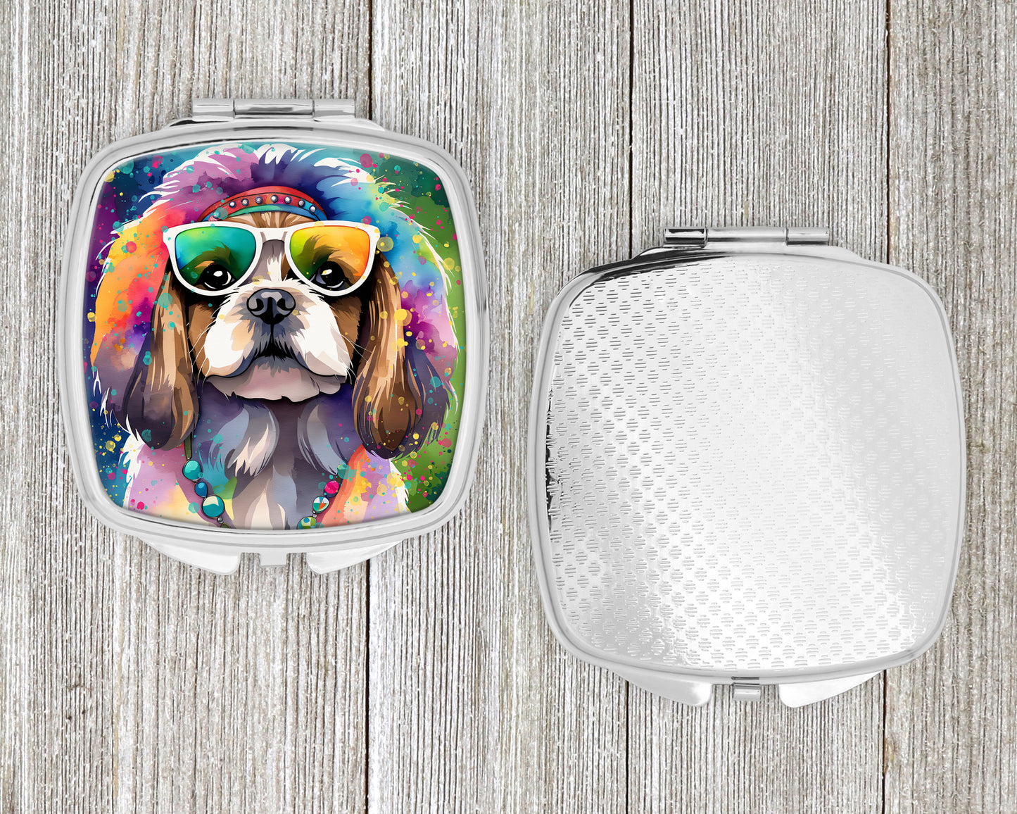 Shih Tzu Hippie Dawg Compact Mirror