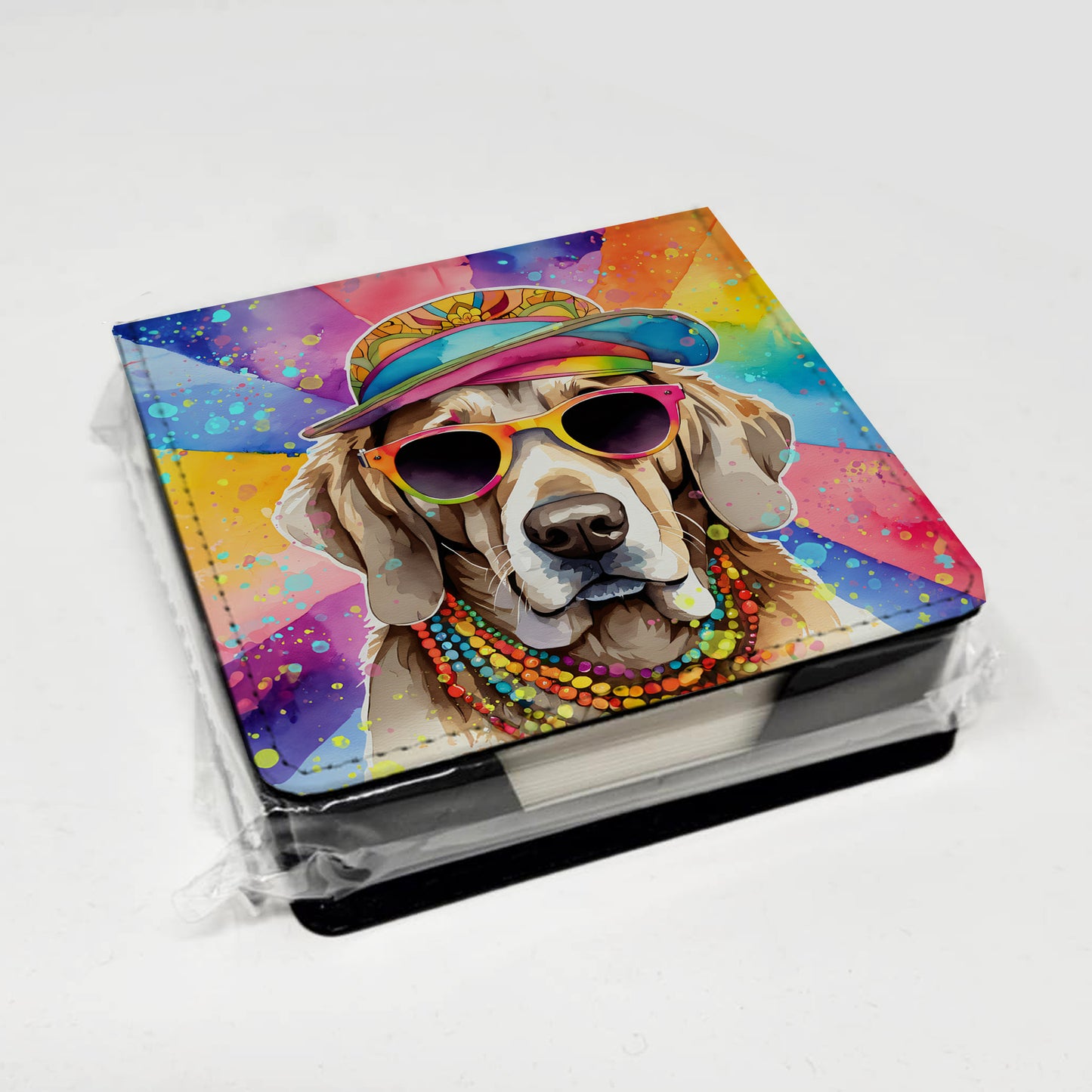 Weimaraner Hippie Dawg PU Leather Note Paper Holder