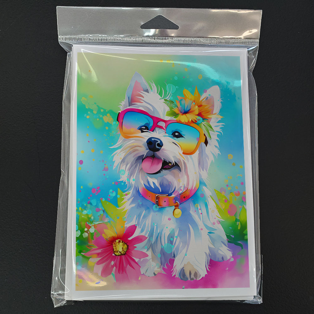 Westie Hippie Dawg Greeting Cards Pack of 8