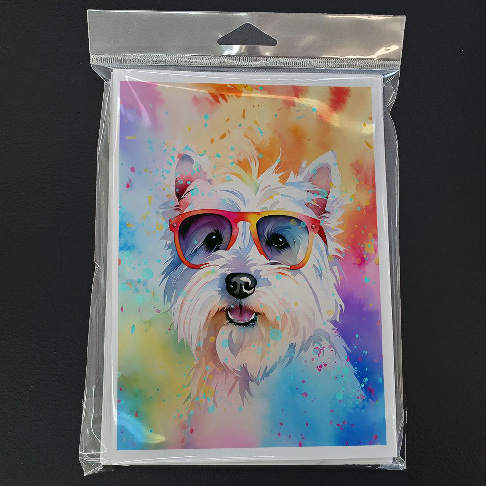 Westie Hippie Dawg Greeting Cards Pack of 8