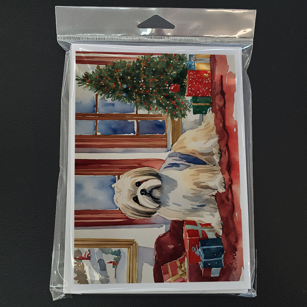 Lhasa Apso Cozy Christmas Greeting Cards Pack of 8