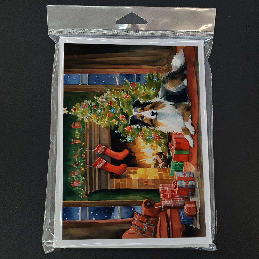 Sheltie Cozy Christmas Greeting Cards Pack of 8