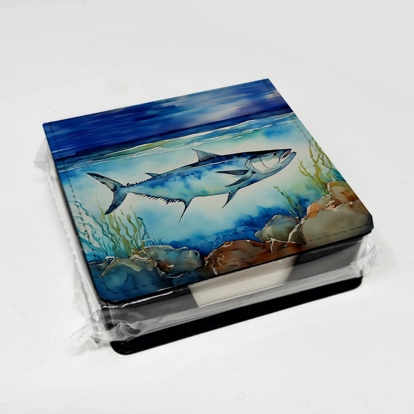 Bluefin Tuna PU Leather Note Paper Holder