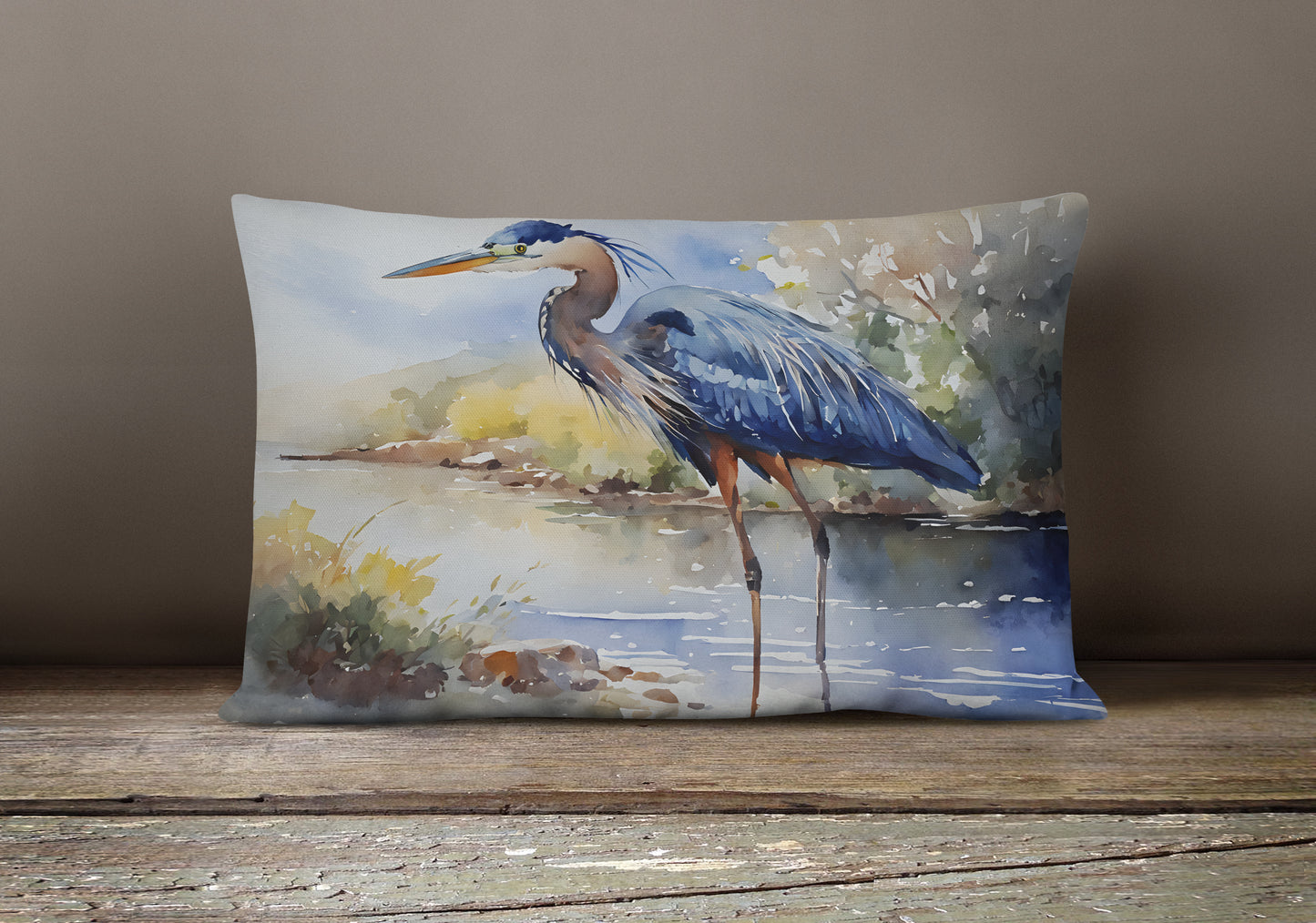 Blue Heron Throw Pillow
