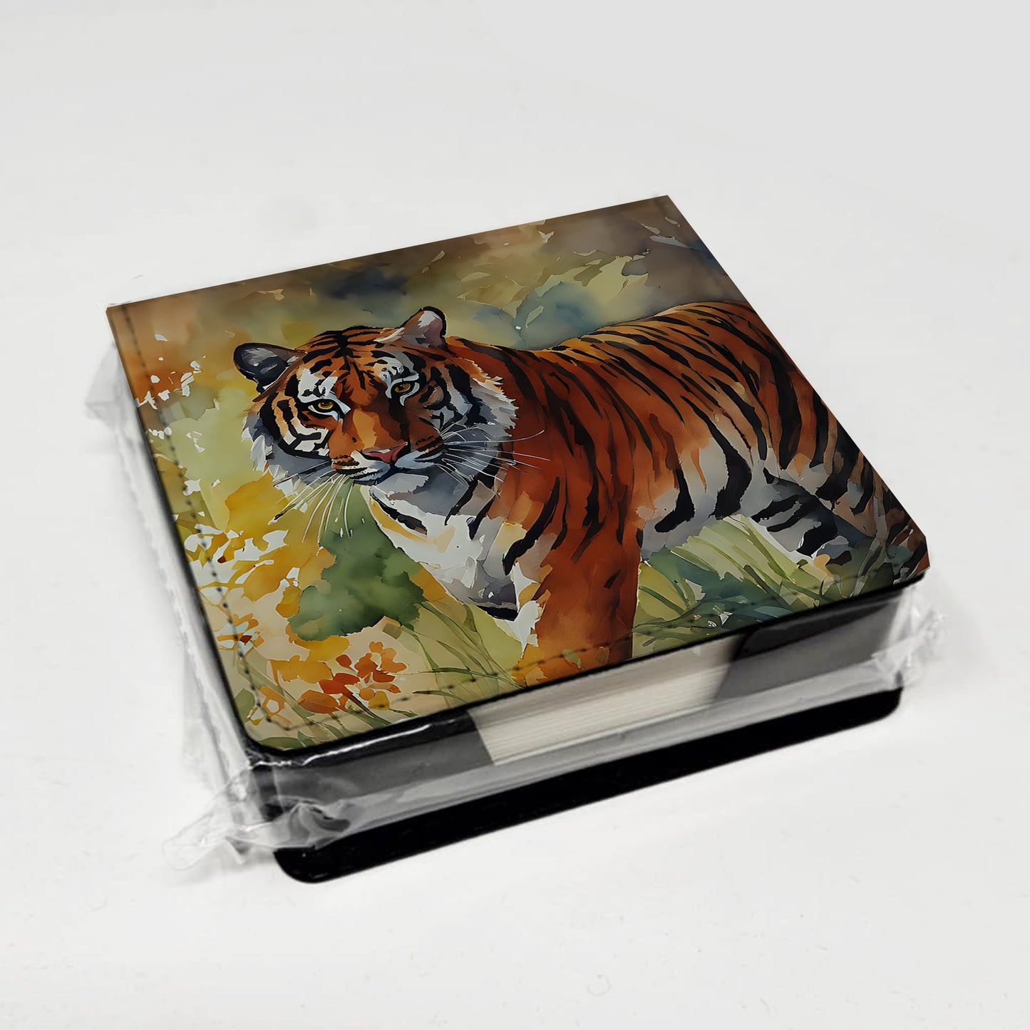 Bengal Tiger PU Leather Note Paper Holder
