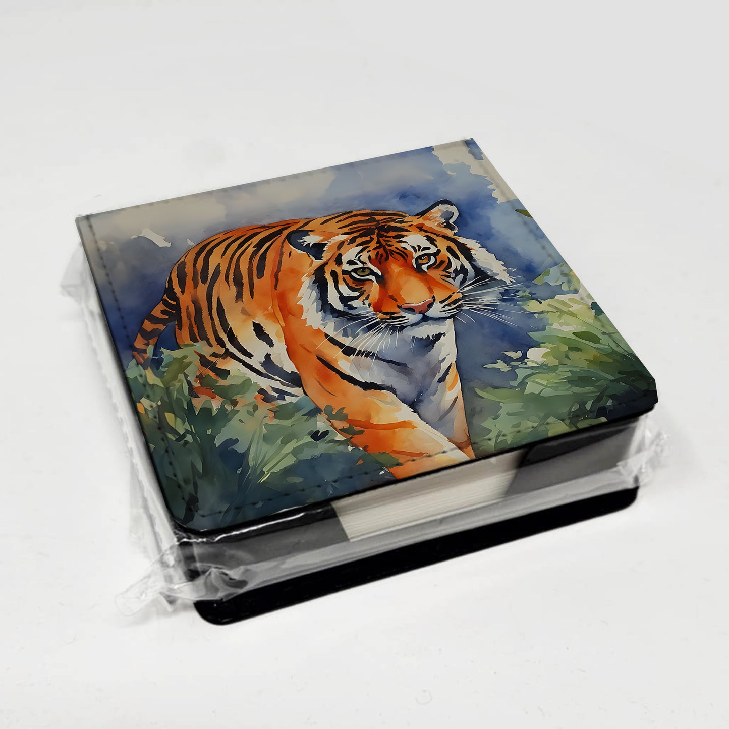 Bengal Tiger PU Leather Note Paper Holder