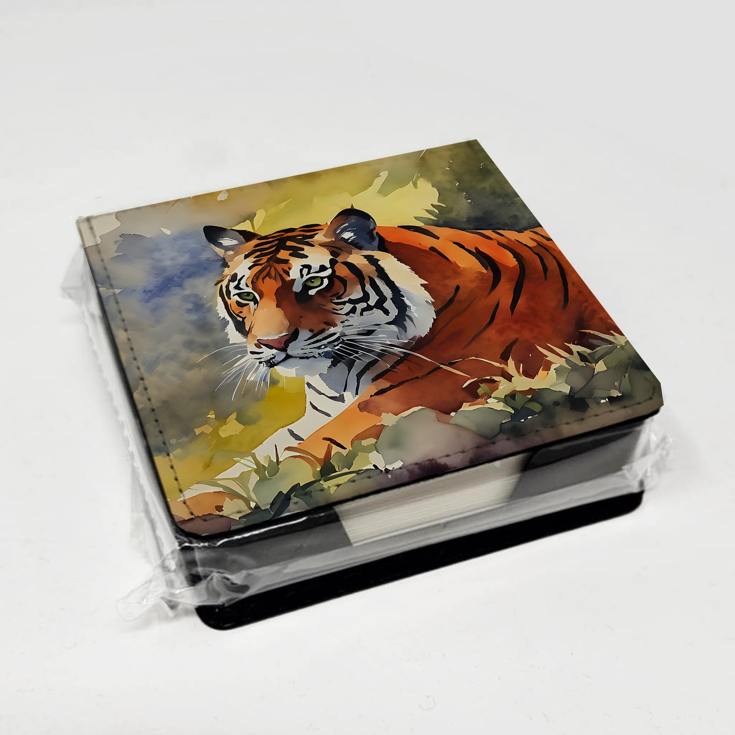 Bengal Tiger PU Leather Note Paper Holder