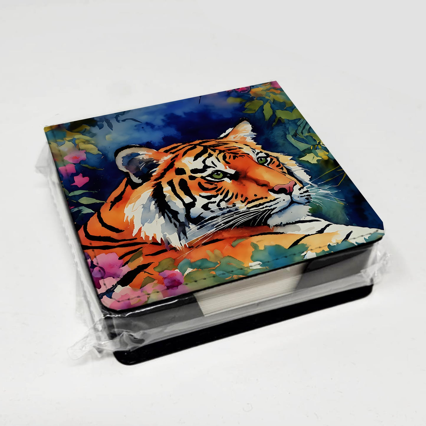 Bengal Tiger PU Leather Note Paper Holder