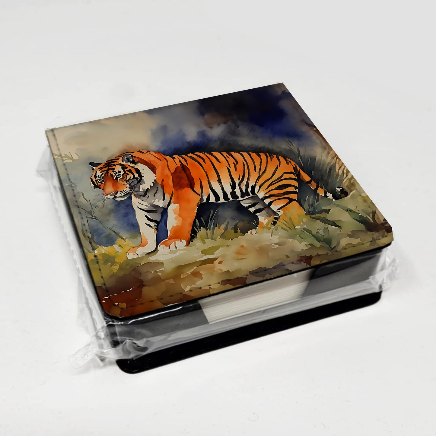 Bengal Tiger PU Leather Note Paper Holder