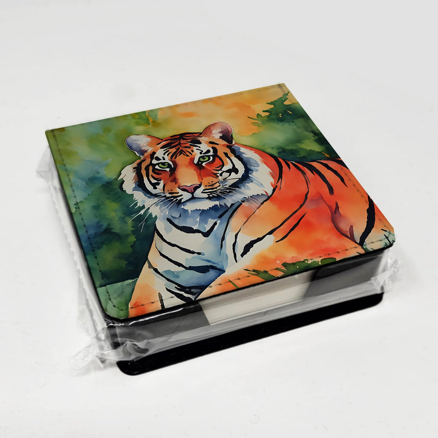 Bengal Tiger PU Leather Note Paper Holder