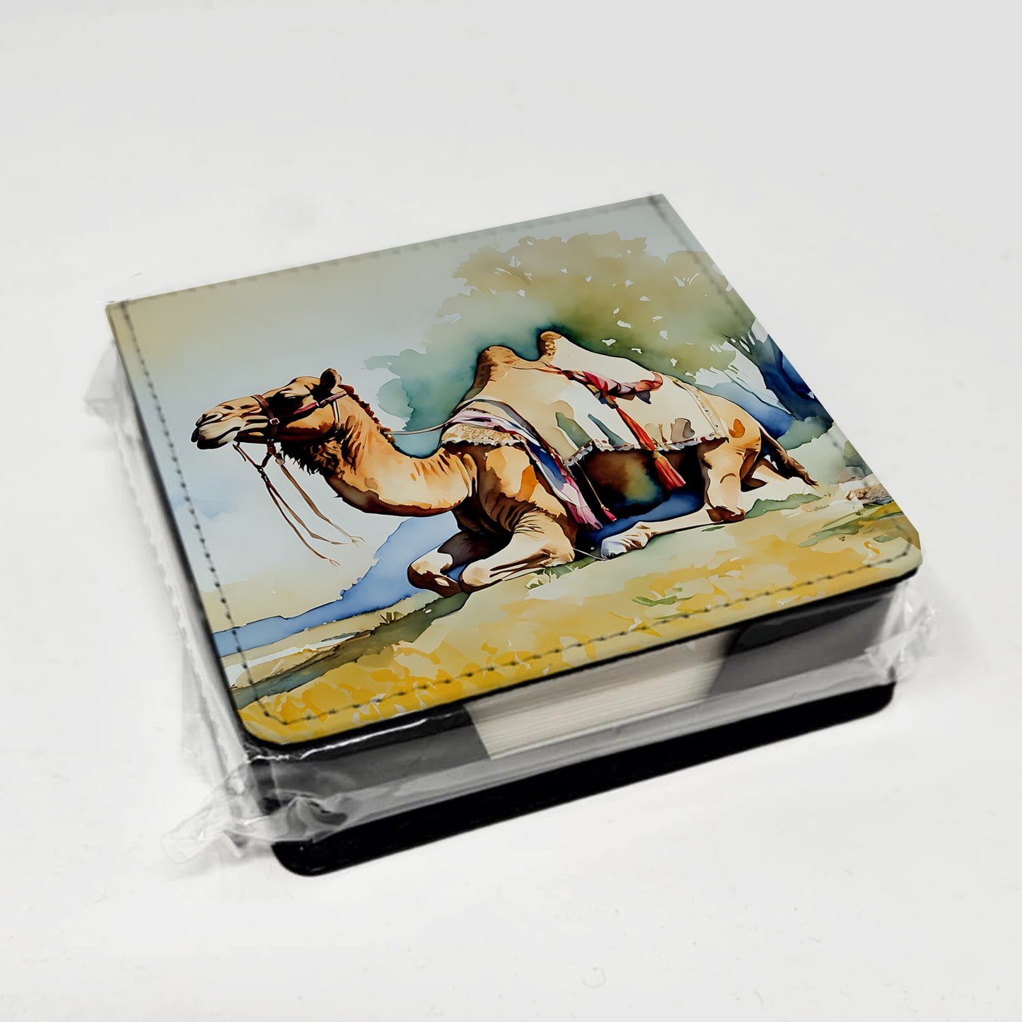 Camel PU Leather Note Paper Holder
