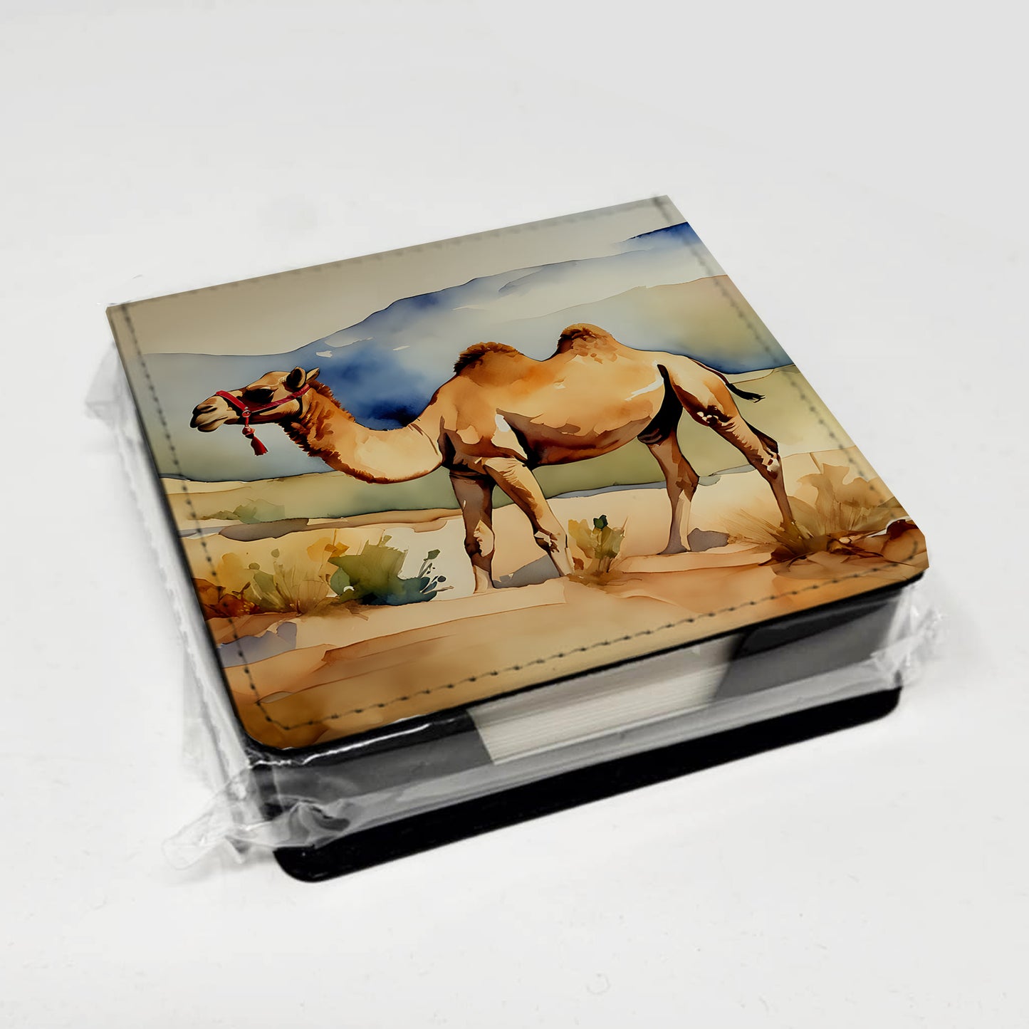 Camel PU Leather Note Paper Holder