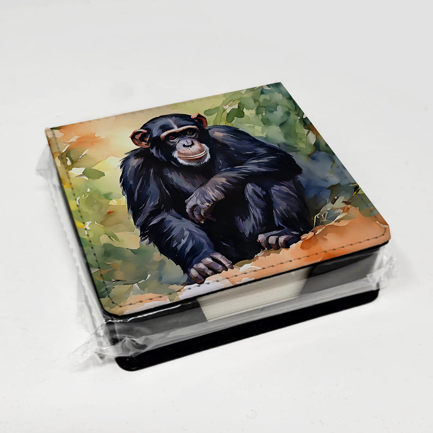 Chimpanzee PU Leather Note Paper Holder