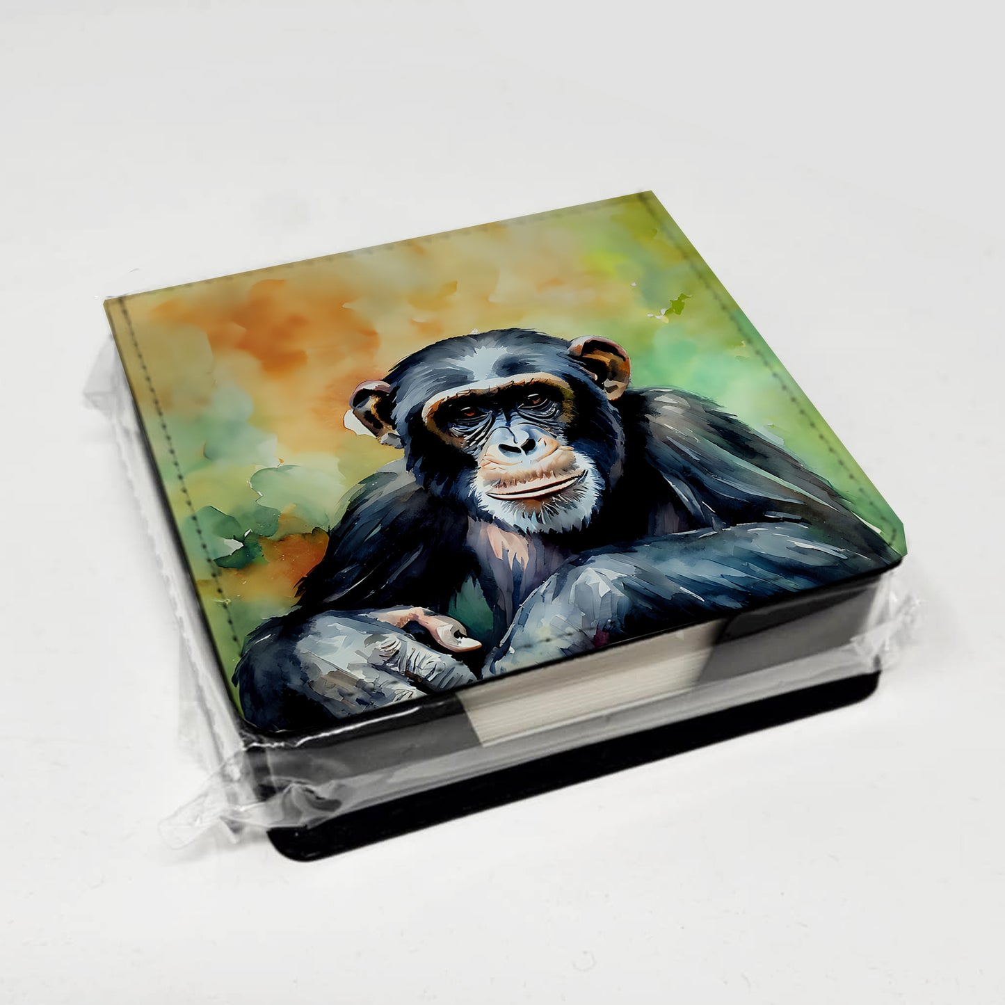 Chimpanzee PU Leather Note Paper Holder