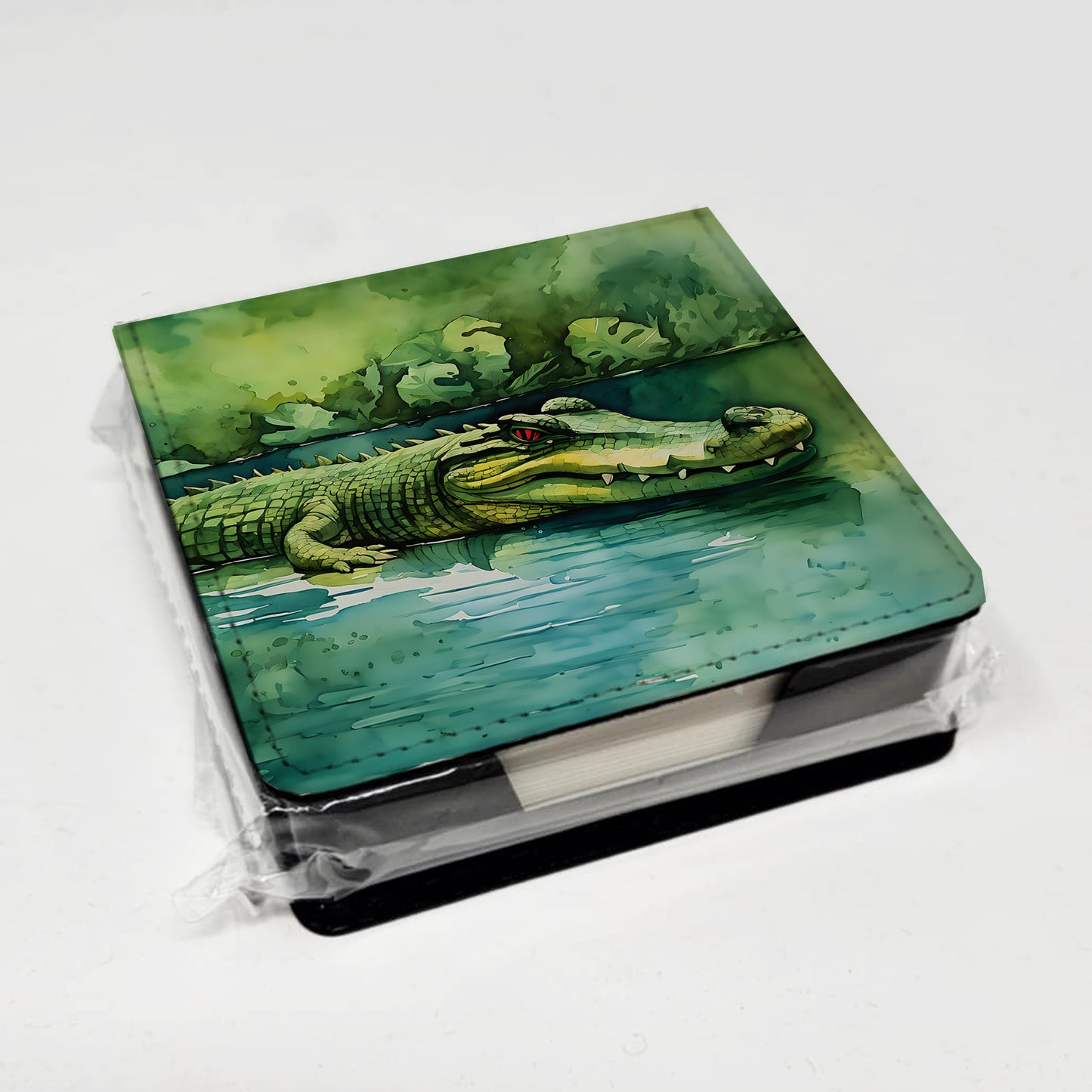 Crocodile PU Leather Note Paper Holder
