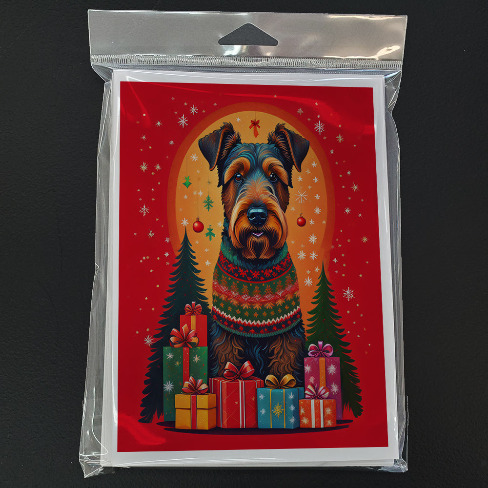 Airedale Terrier Holiday Christmas Greeting Cards Pack of 8
