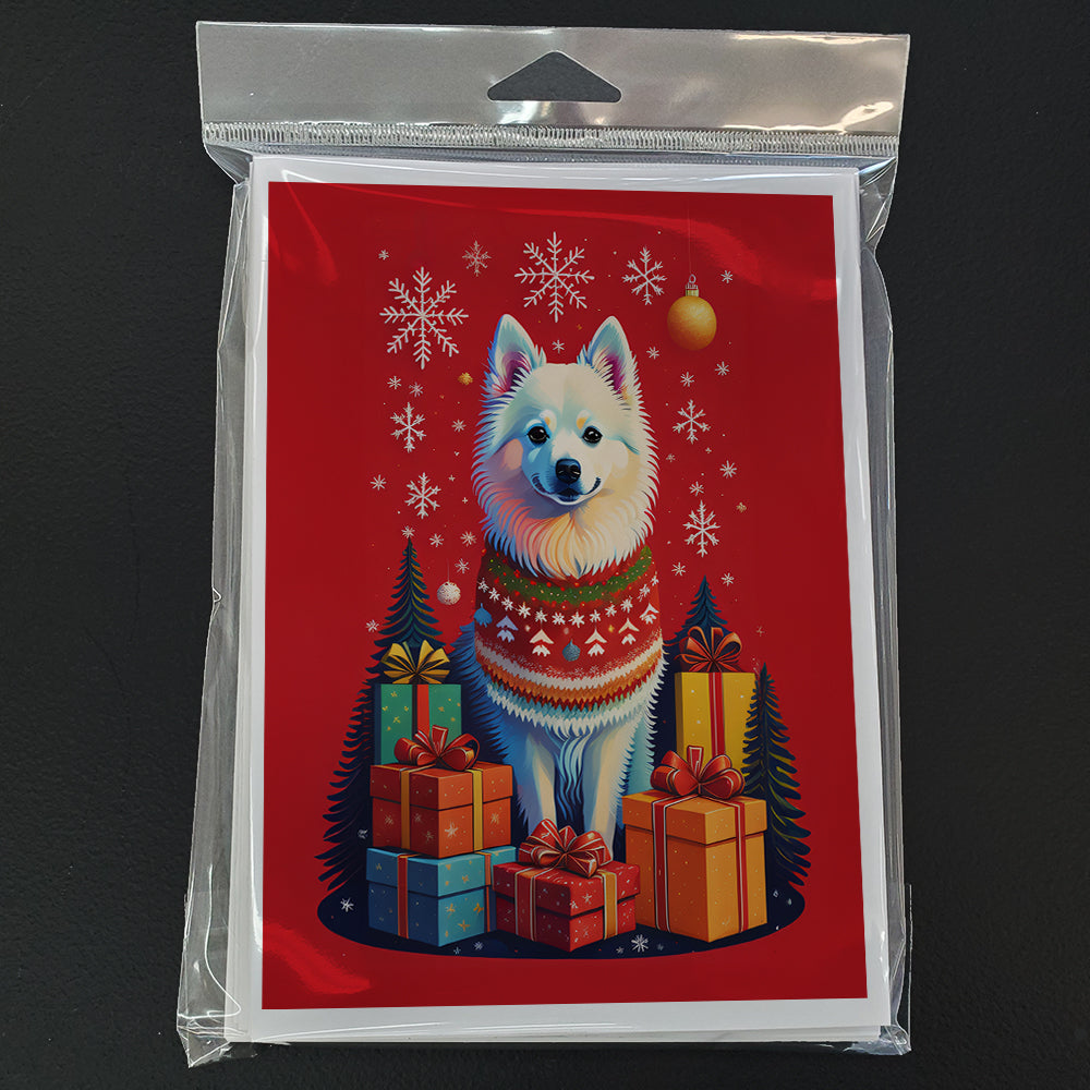 American Eskimo Holiday Christmas Greeting Cards Pack of 8