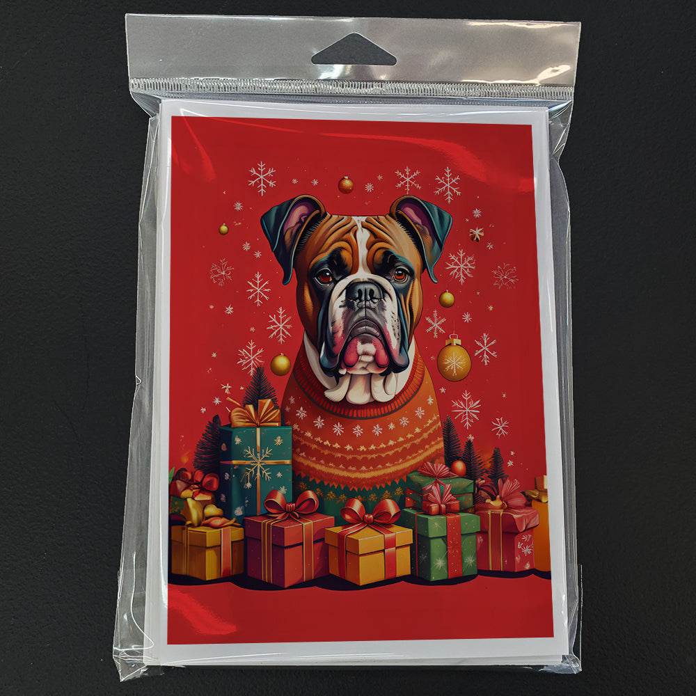 Fawn Boxer Holiday Christmas Greeting Cards Pack of 8
