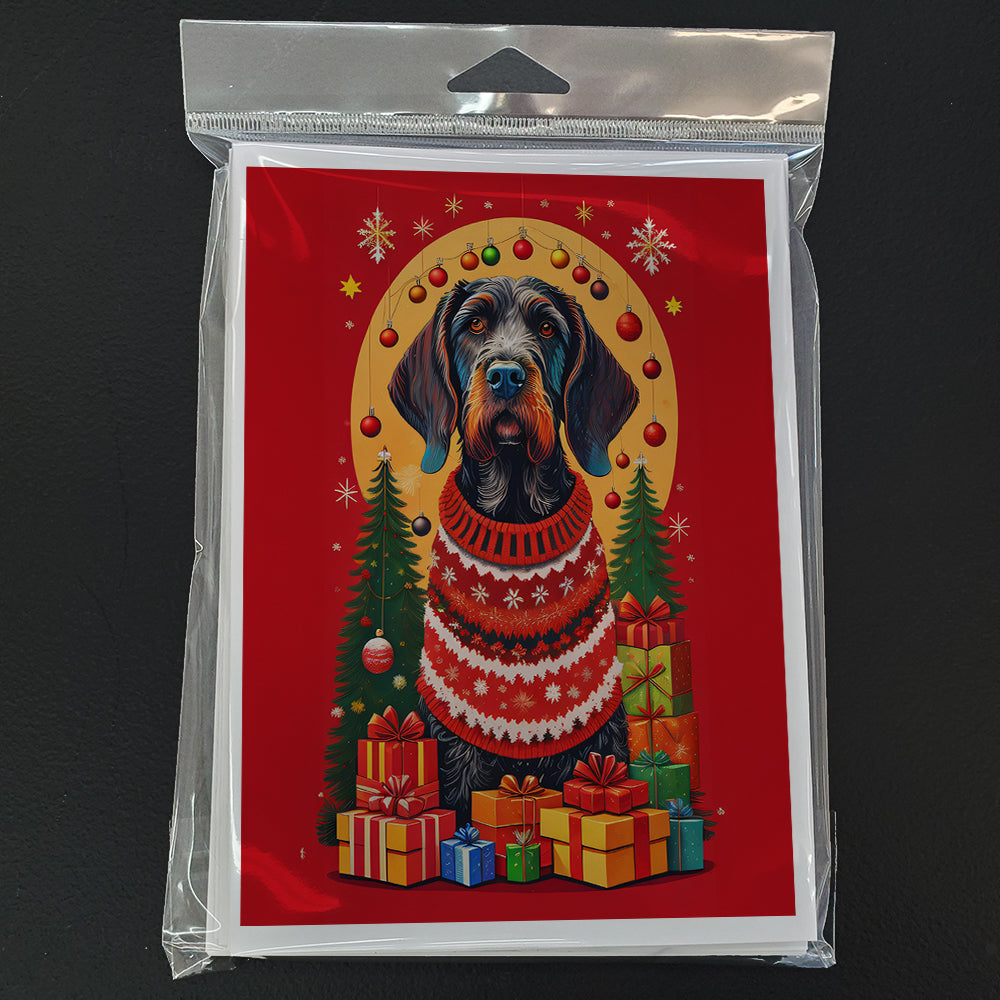 German Wirehaired Pointer Holiday Christmas Greeting Cards Pack of 8