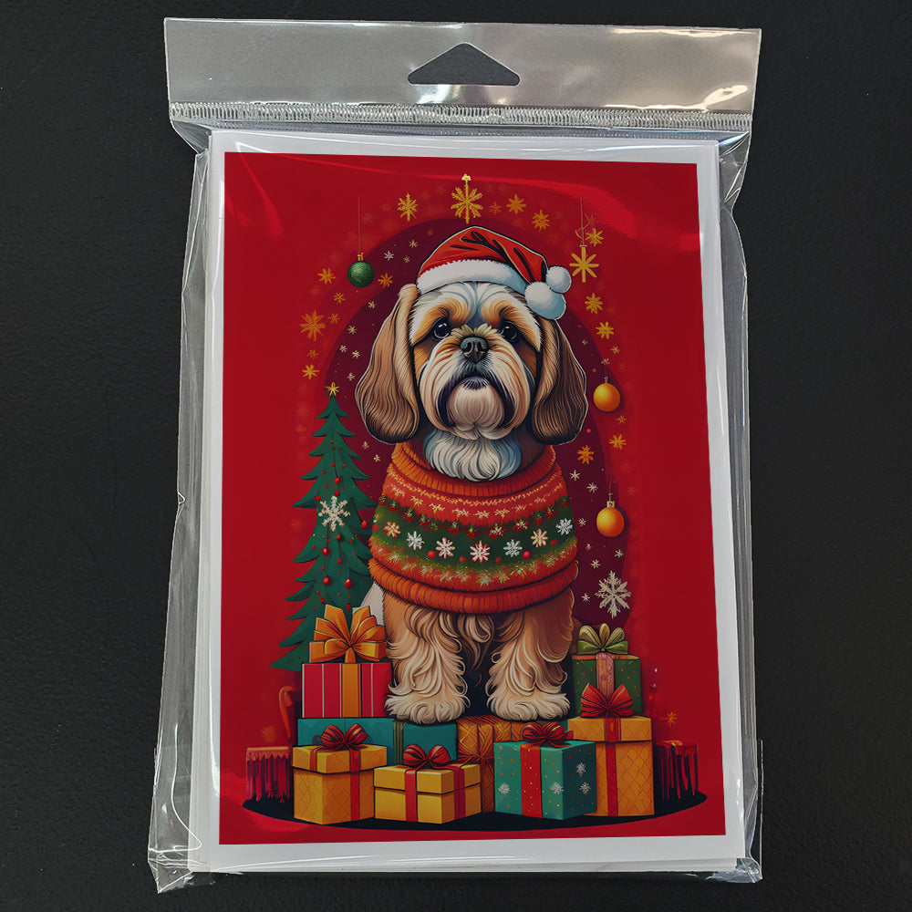 Lhasa Apso Holiday Christmas Greeting Cards Pack of 8