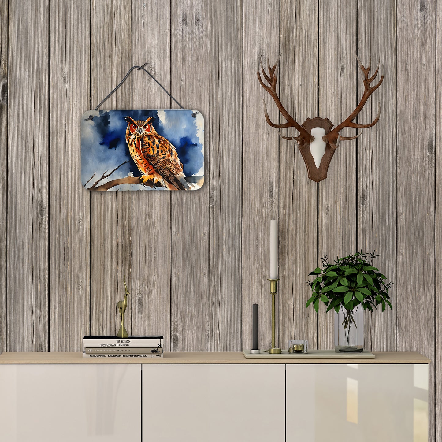 Eurasian Eagle Owl Wall or Door Hanging Prints