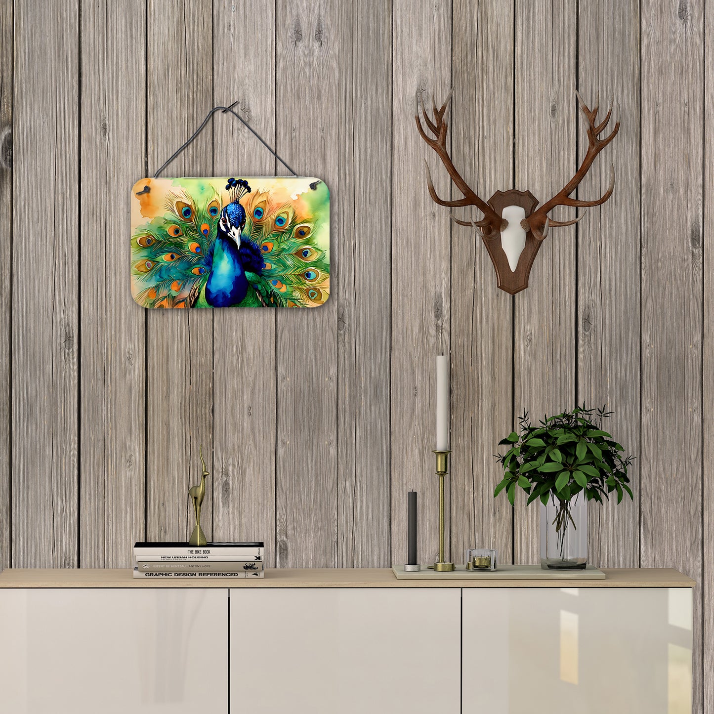 Peacock Wall or Door Hanging Prints