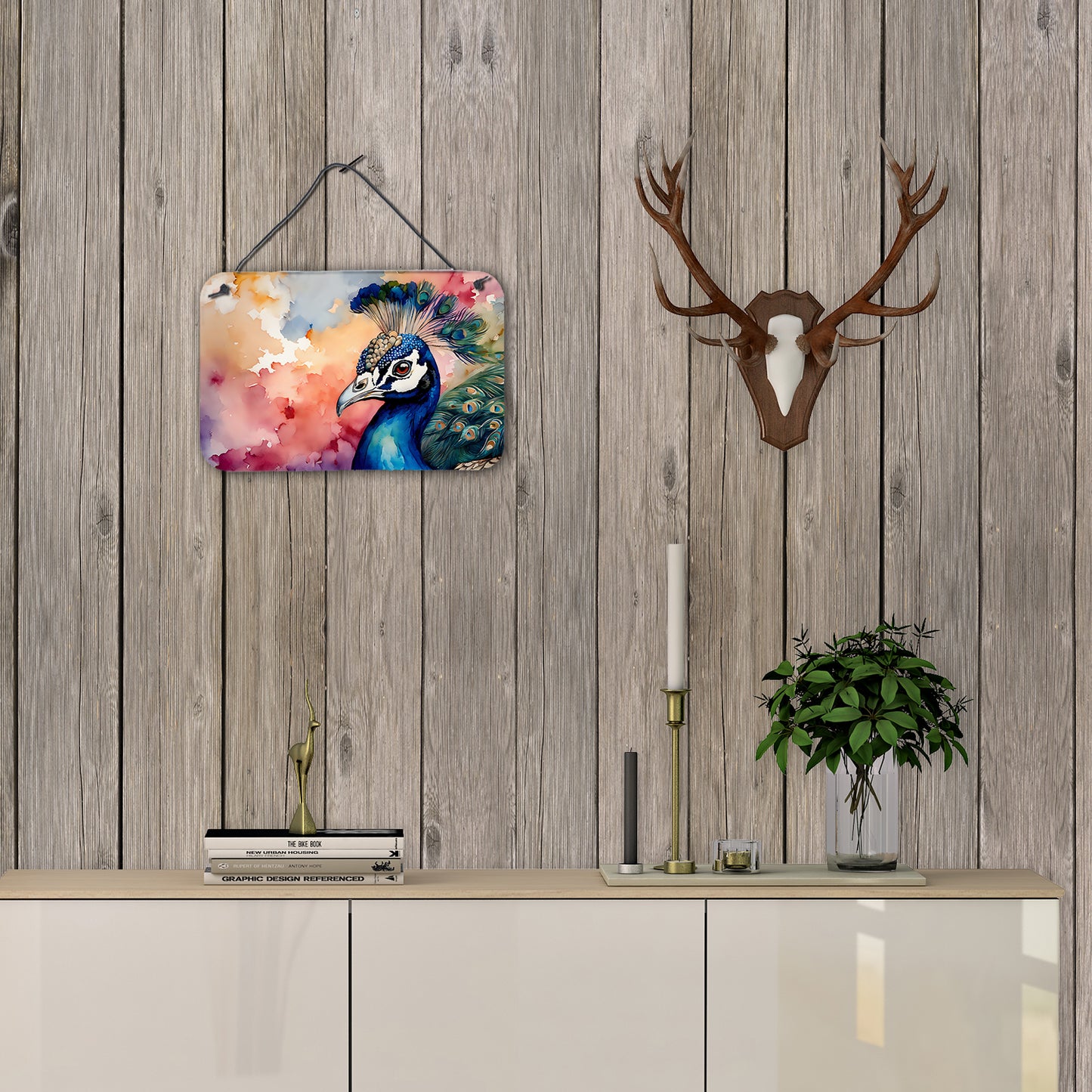 Peacock Wall or Door Hanging Prints