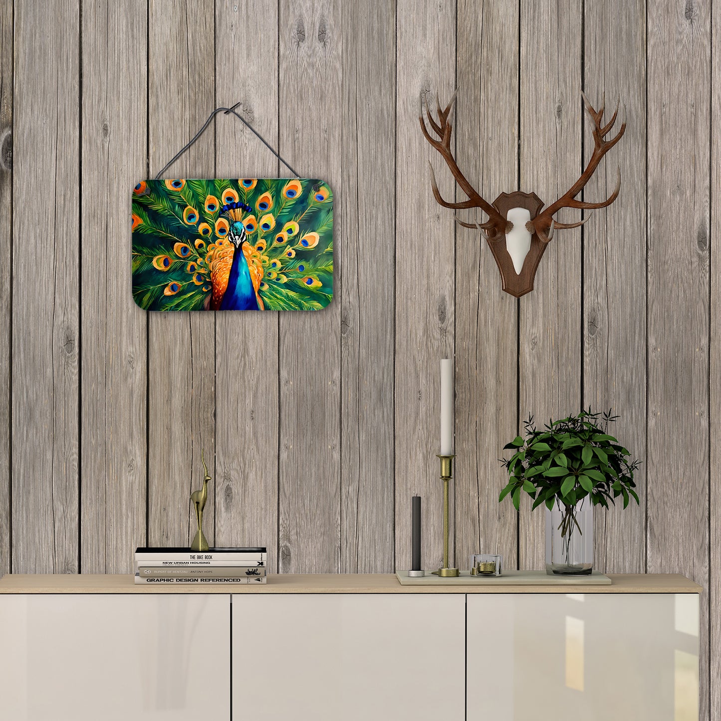 Peacock Wall or Door Hanging Prints