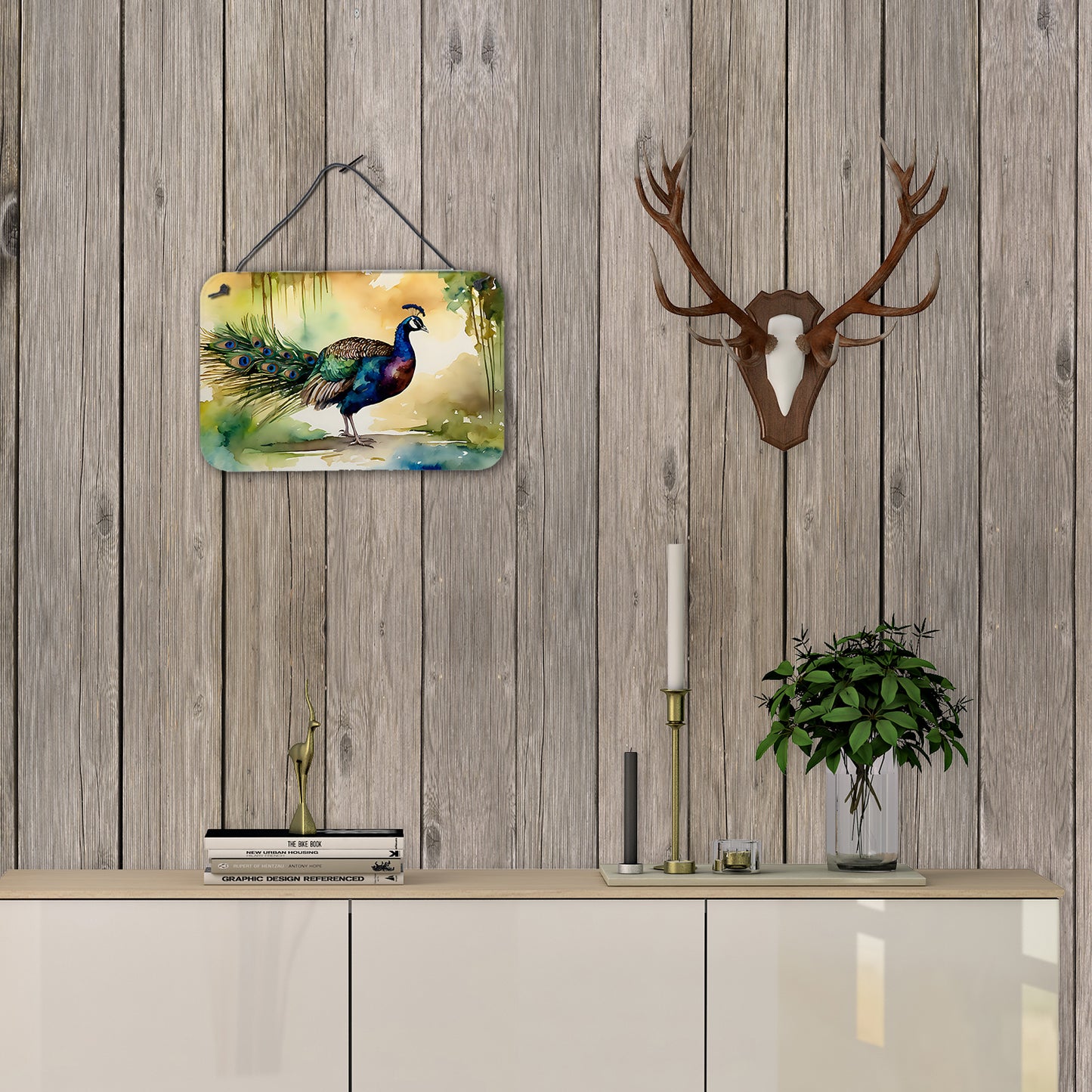 Peacock Wall or Door Hanging Prints