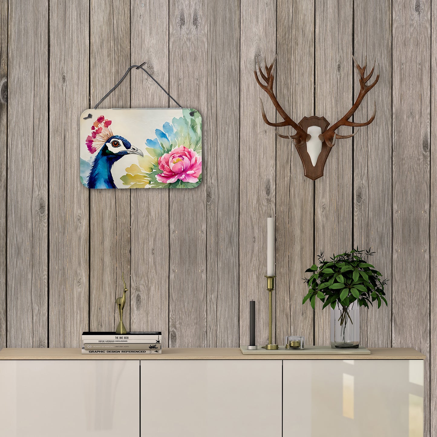 Peacock Wall or Door Hanging Prints