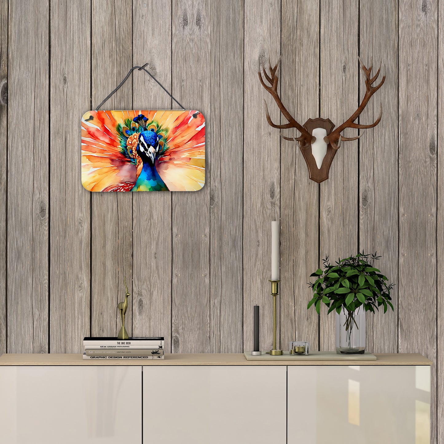 Peacock Wall or Door Hanging Prints