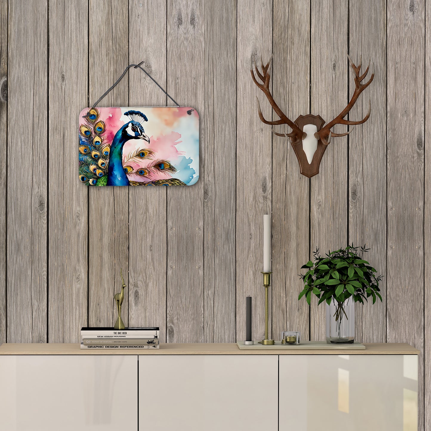 Peacock Wall or Door Hanging Prints