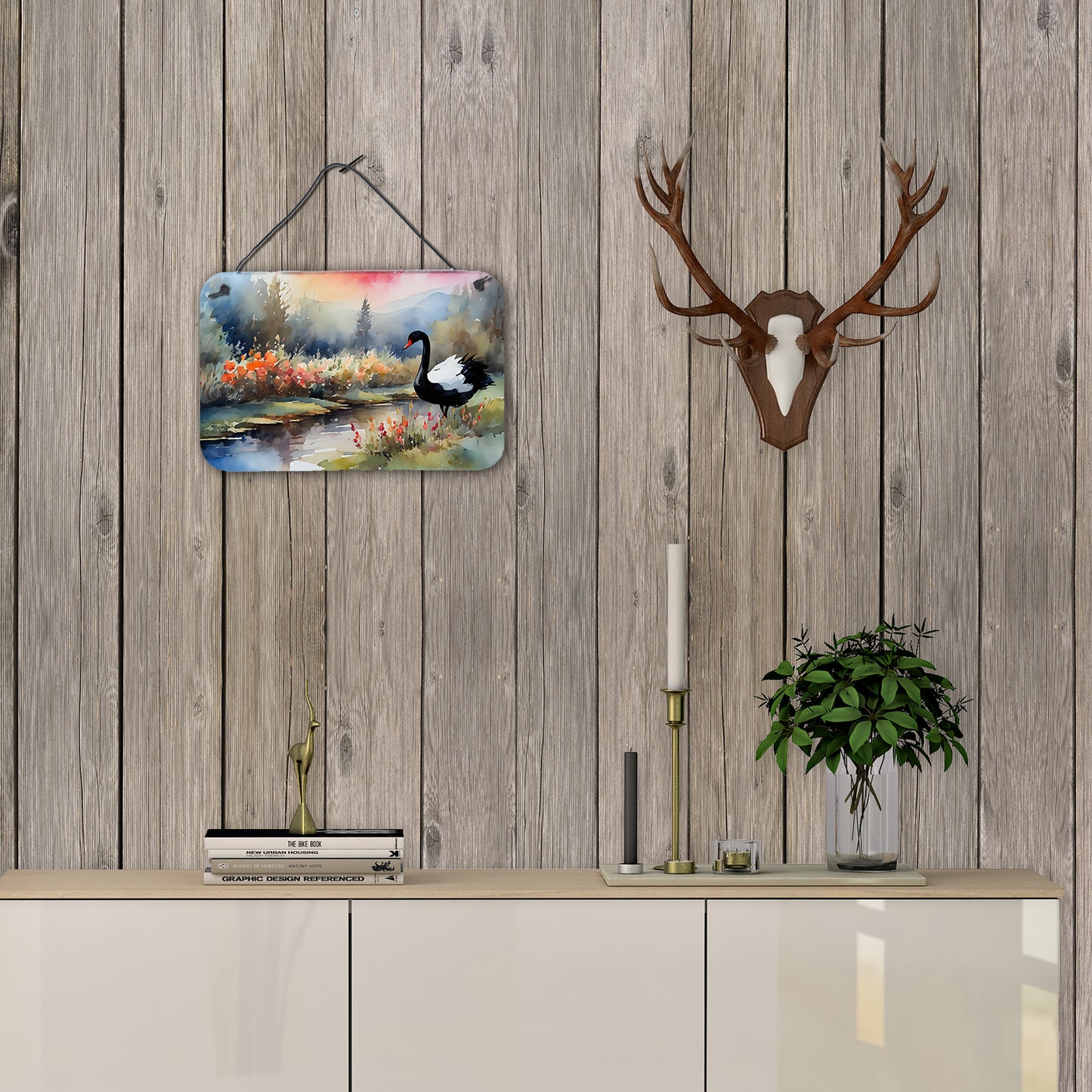 Black Swan Wall or Door Hanging Prints