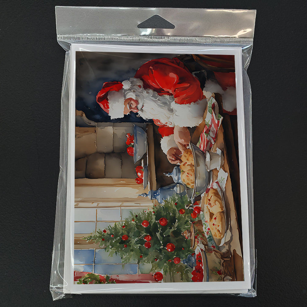 Cookies with Santa Claus Greeting Cards Pack of 8