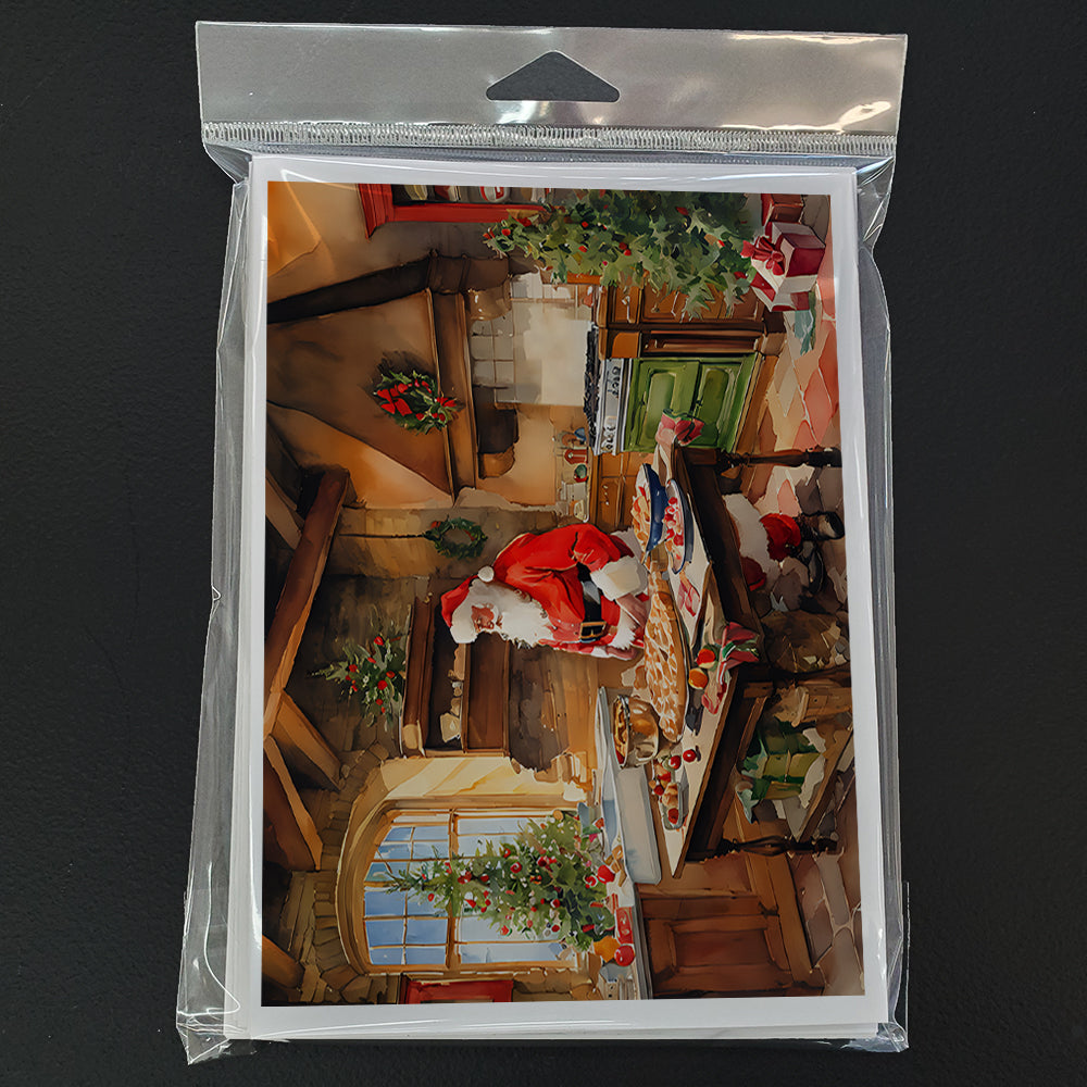 Cookies with Santa Claus Father Christmas Greeting Cards Pack of 8