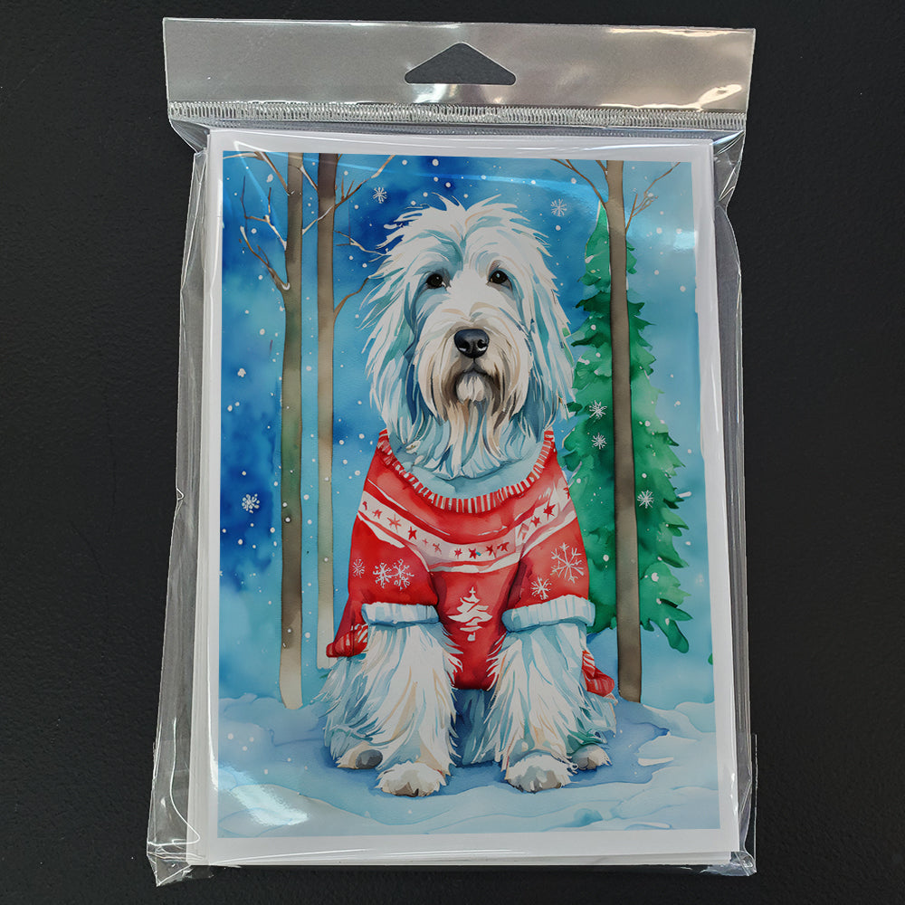 Bearded Collie Christmas Greeting Cards Pack of 8