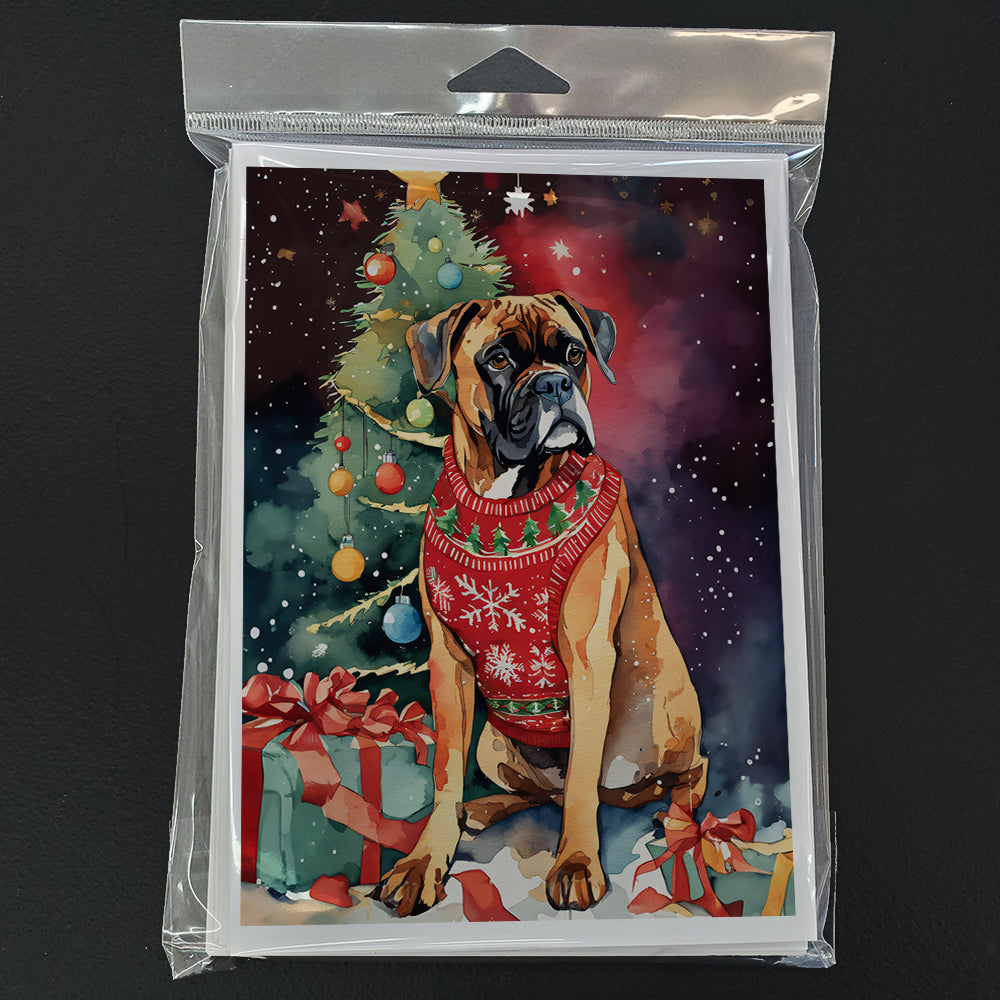 Boxer Christmas Greeting Cards Pack of 8