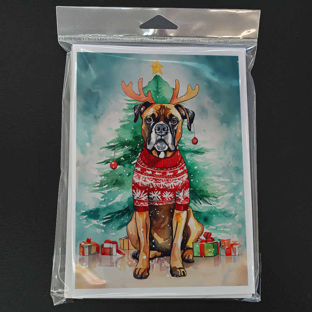 Boxer Christmas Greeting Cards Pack of 8