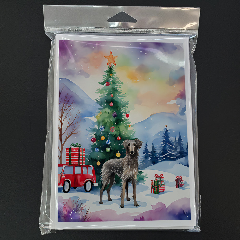 Scottish Deerhound Christmas Greeting Cards Pack of 8