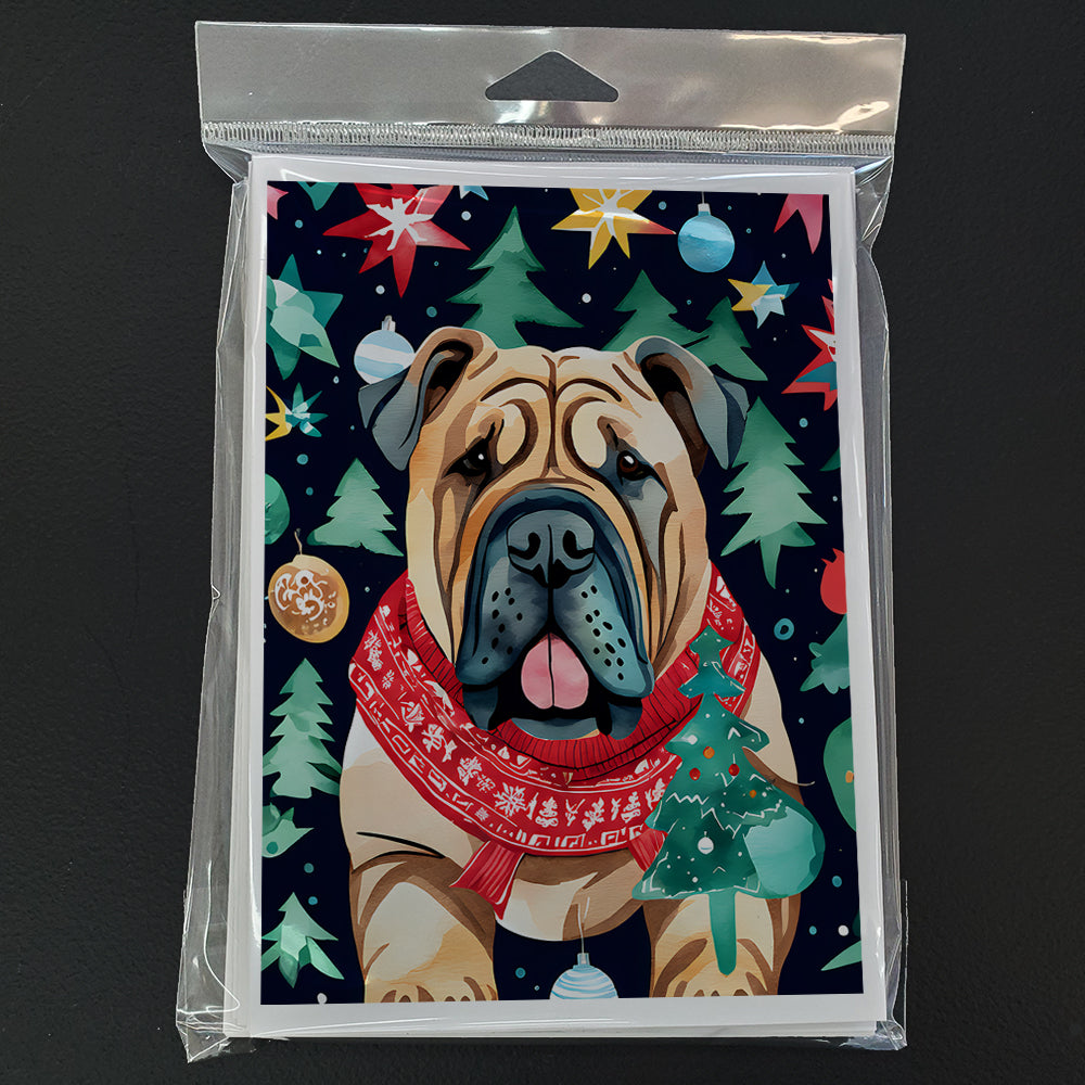 Shar Pei Christmas Greeting Cards Pack of 8