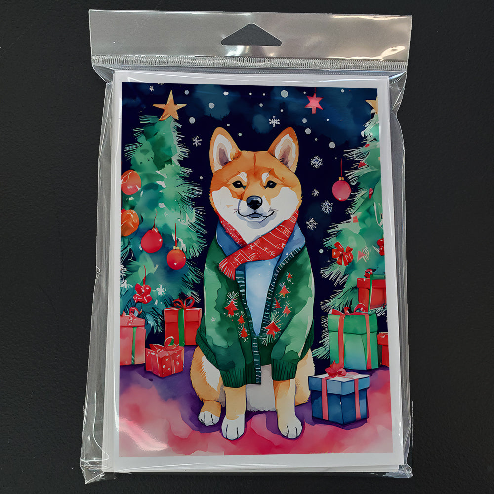 Shiba Inu Christmas Greeting Cards Pack of 8