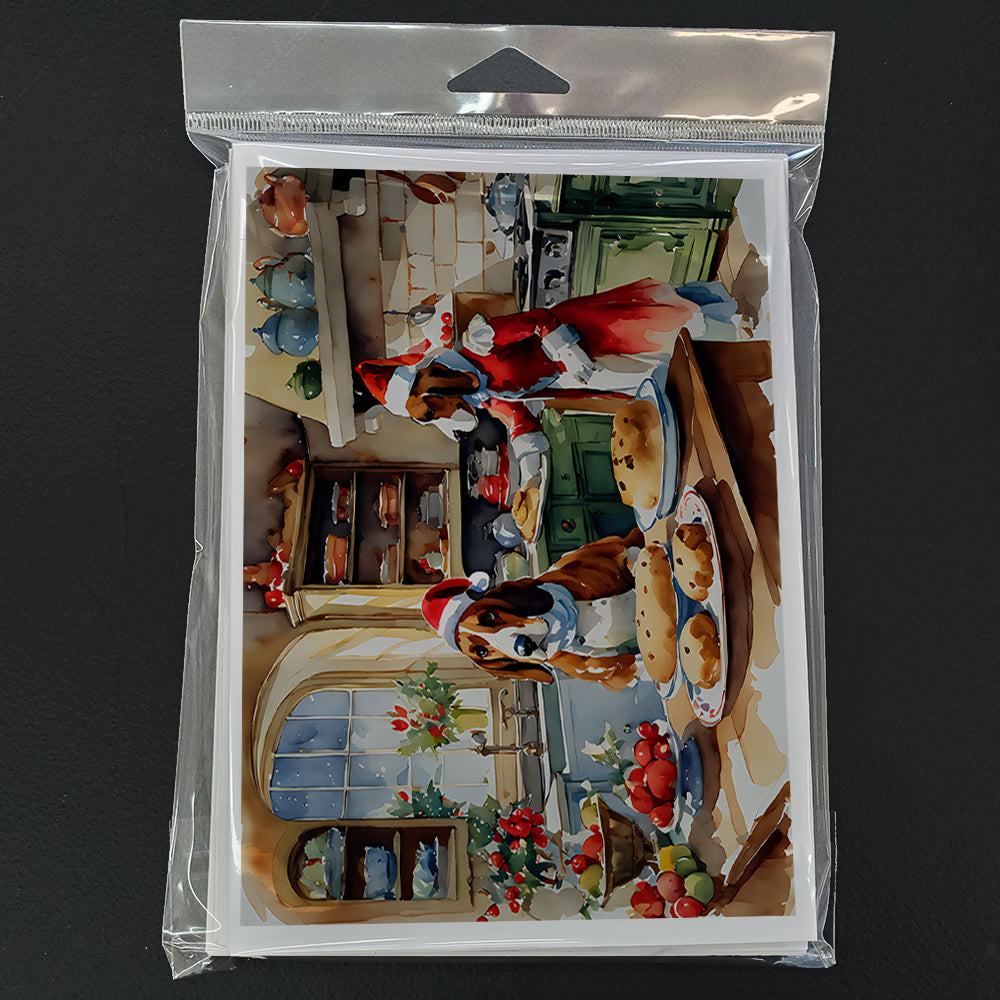 Basset Hound Christmas Cookies Greeting Cards Pack of 8